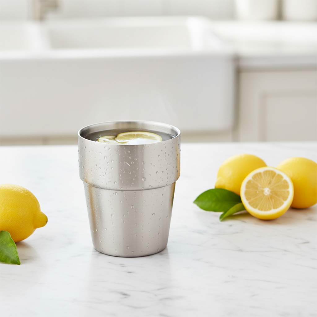 SOGA 175ml Stainless Steel Cups Set of 6 Reusable Durable Silver Drinking Tumblers