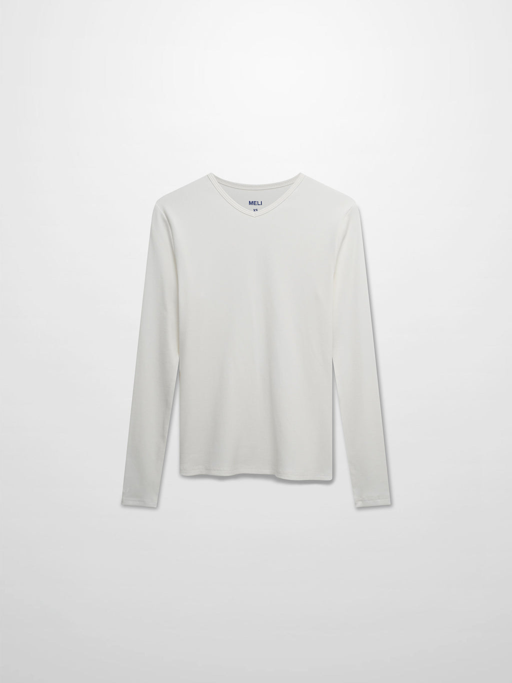 Soft Ribbed High V Tee-White
