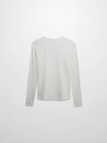 Soft Ribbed High V Tee-White
