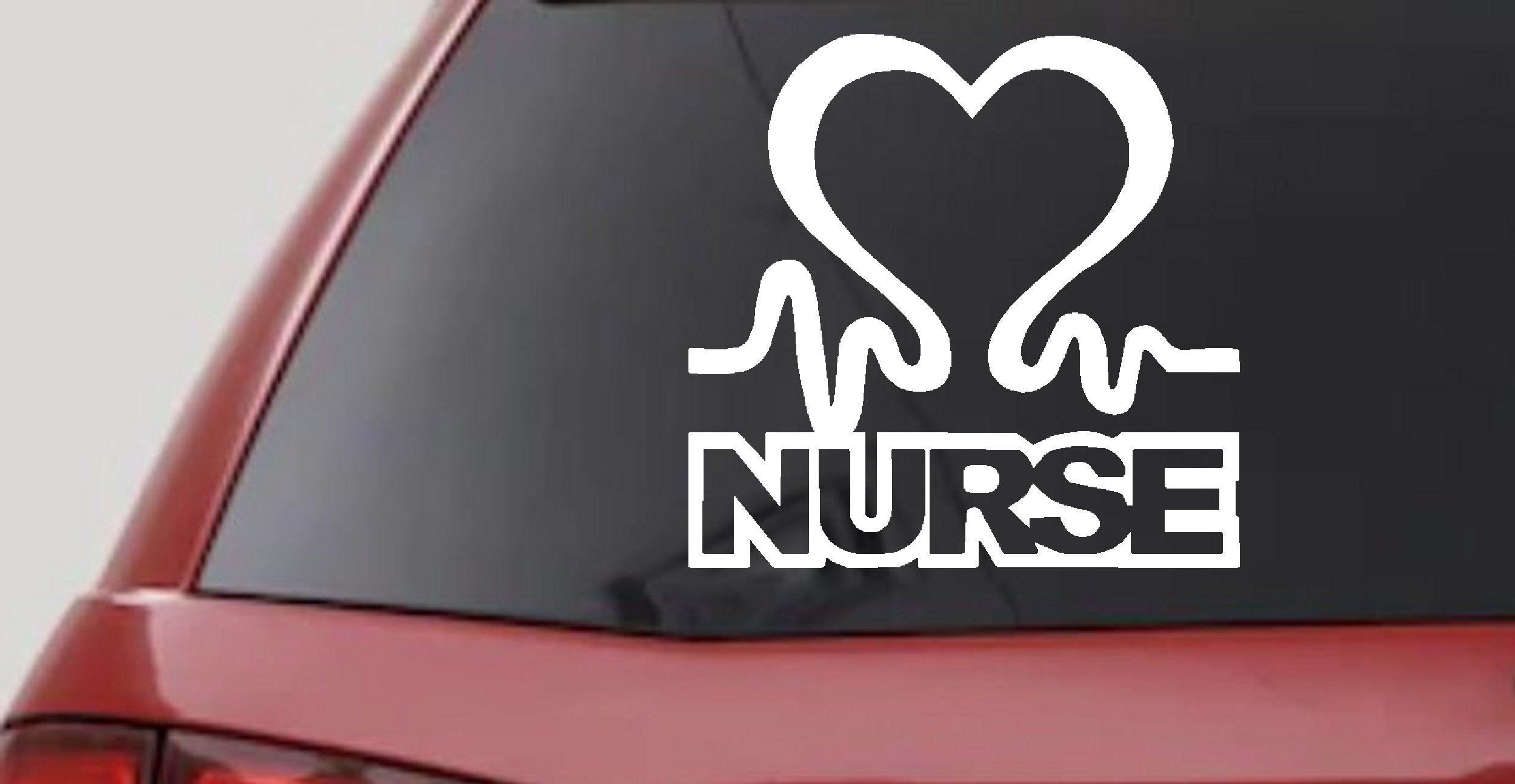 Nurse Heartbeat Decal - Car Truck Window Vinyl Sticker