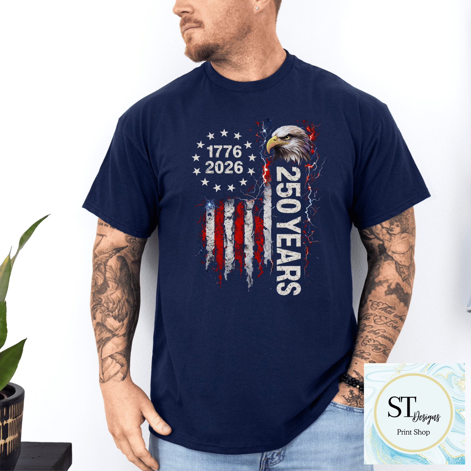 Distressed American Flag & Eagle