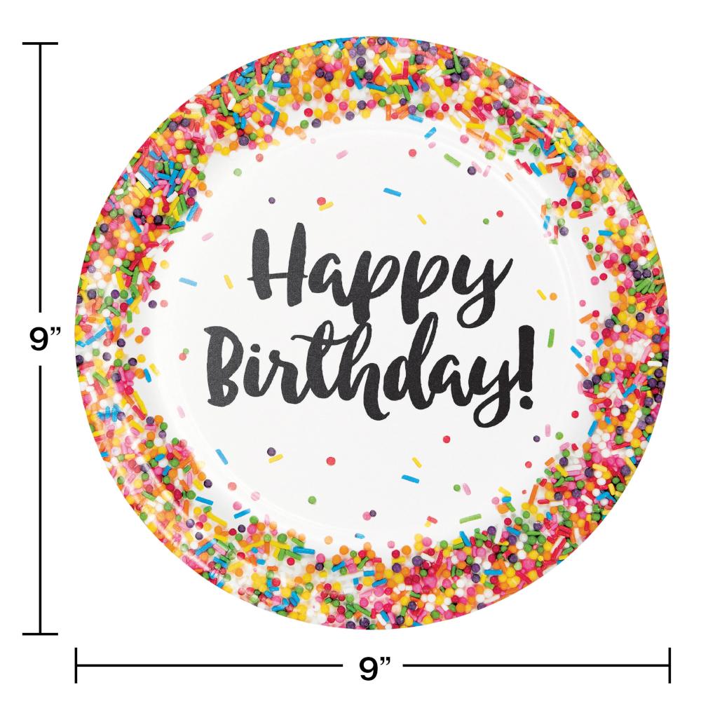 Bulk Confetti Sprinkles Paper Dinner Plates (96 per Case)