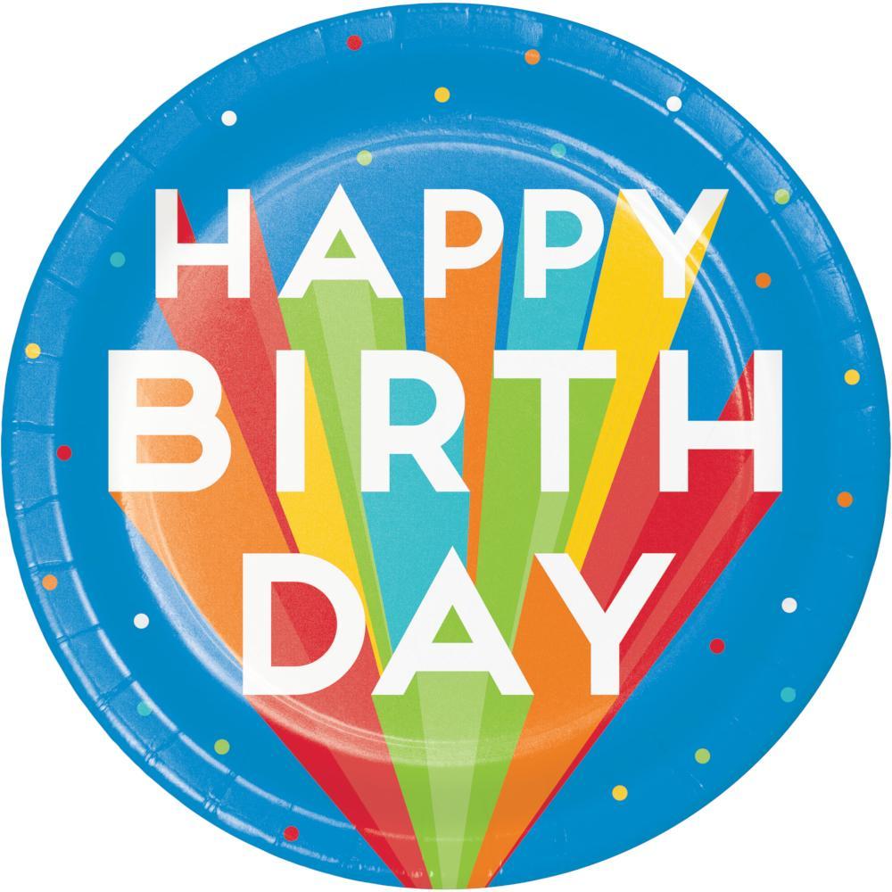 Bulk Happy Birthday Bash Paper Dinner Plates (Case of 96)