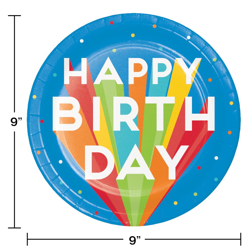 Bulk Happy Birthday Bash Paper Dinner Plates (Case of 96)