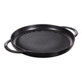 STAUB Grill Pans 30 cm Cast Iron Round Pure Grill, Black