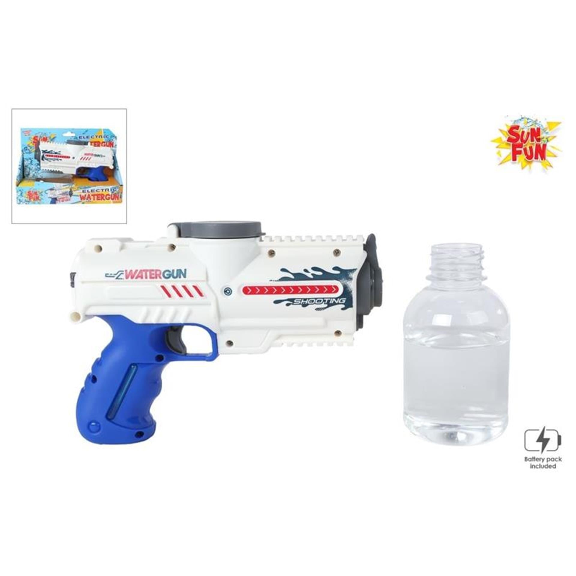 Sun fun electric water gun with bottle 18cm