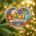 250 Years of Freedom Wooden Ornament – Patriotic USA Christmas Ornament 1776–2026 by G. DeBrekht - American Patriotic Decor – 8652873