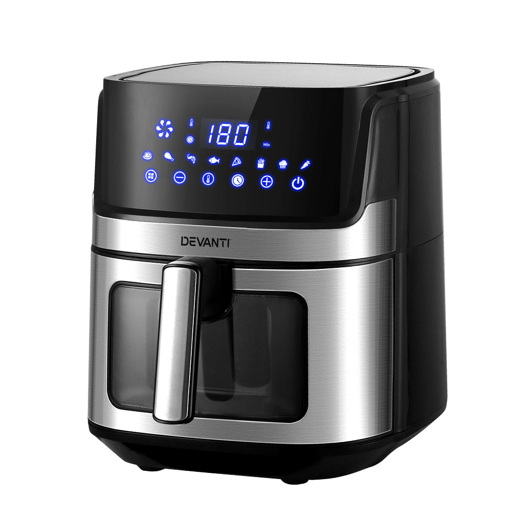 NNEDSZ Devanti Air Fryer 6.5L LCD Fryers Clear Window