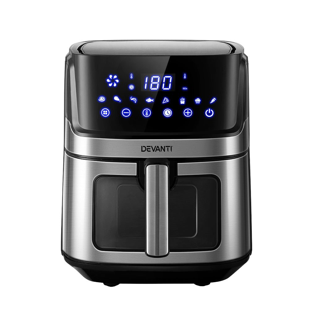 NNEDSZ Devanti Air Fryer 6.5L LCD Fryers Clear Window