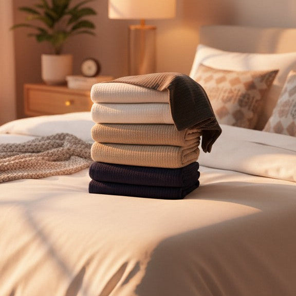 BPS Collection Grid Pattern Fleece Blankets