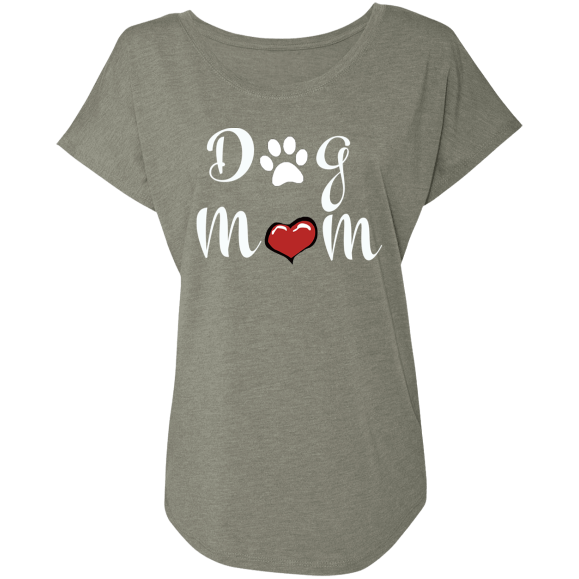 Ladies Dolman Sleeve Dog Mom T-Shirt