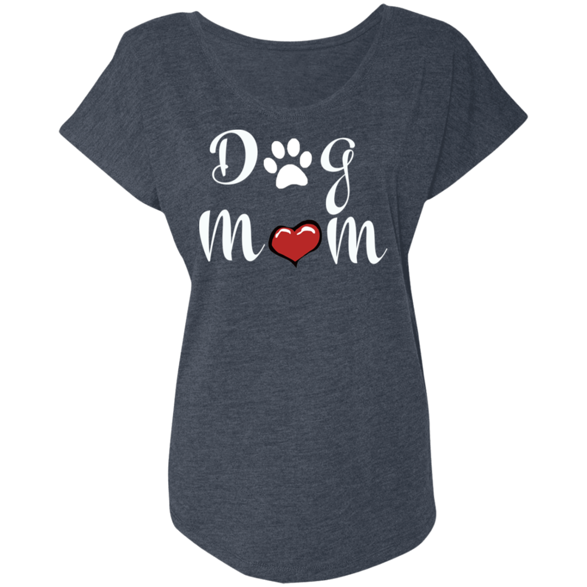 Ladies Dolman Sleeve Dog Mom T-Shirt