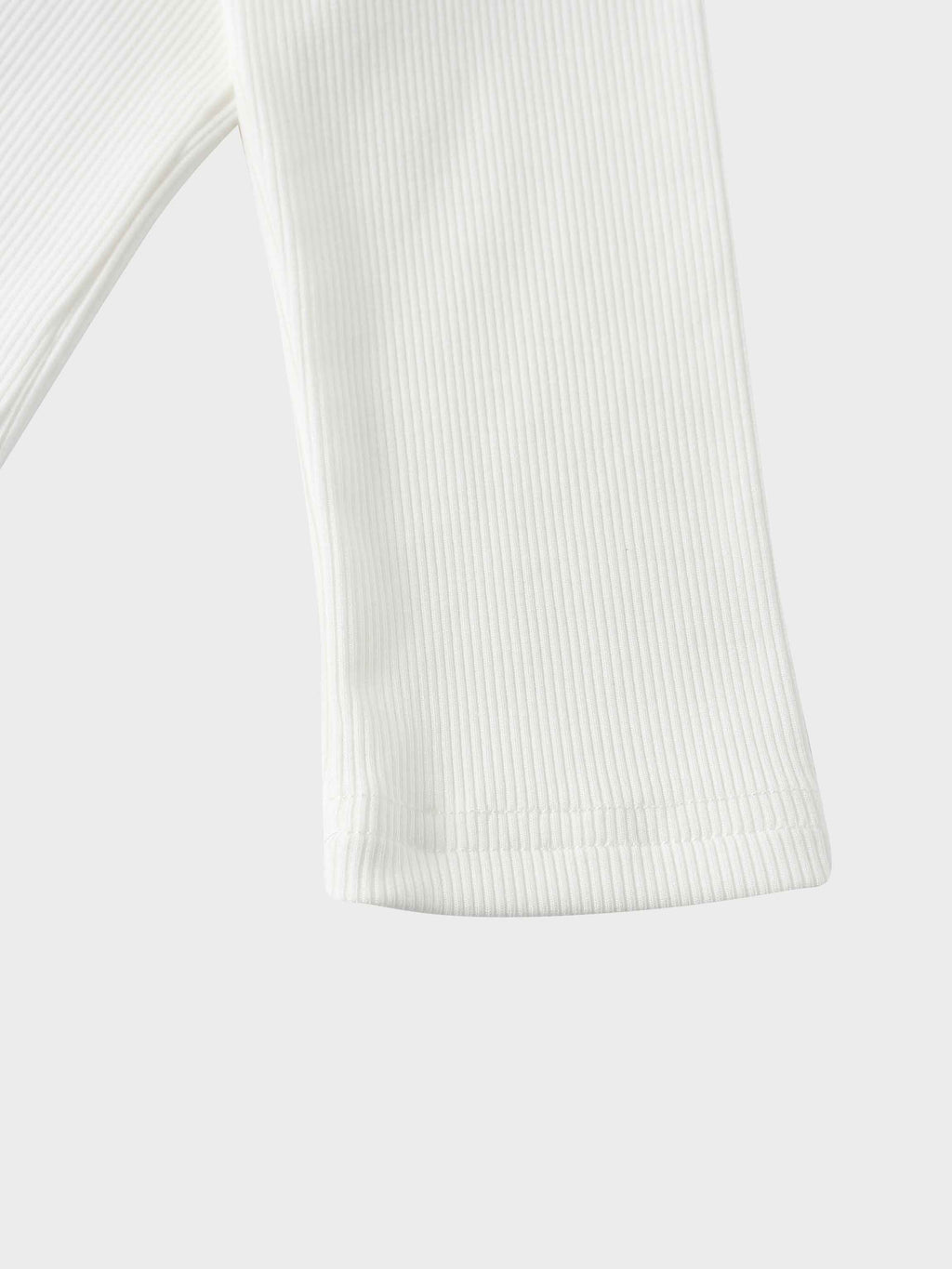 Soft Ribbed High V Tee-White