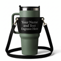 Personalized leather tumbler carrier 40oz Stanley Tumbler