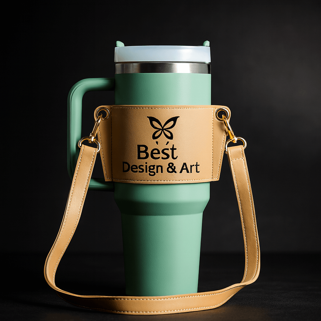 Personalized leather tumbler carrier 40oz Stanley Tumbler