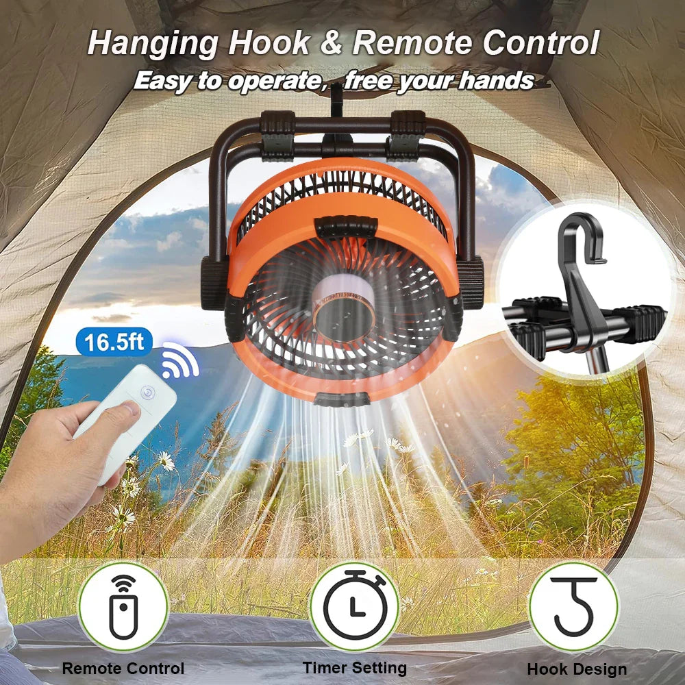 NNEOBA 20000mAh Rechargeable Portable Camping Fan
