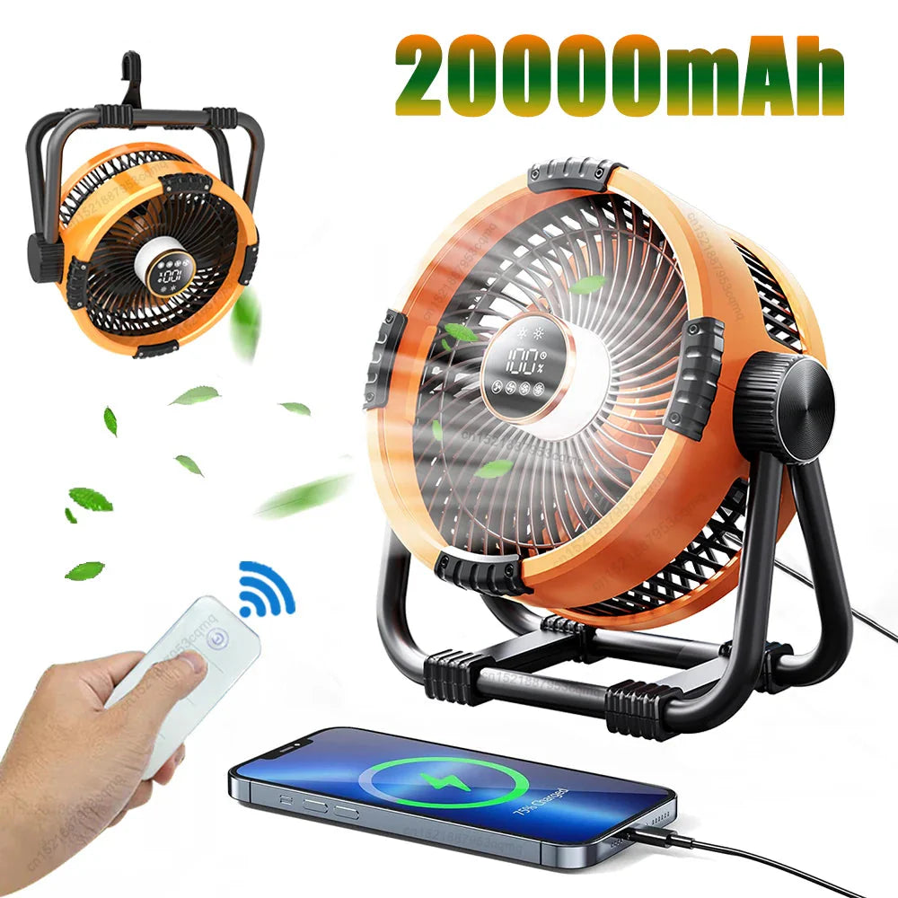 NNEOBA 20000mAh Rechargeable Portable Camping Fan