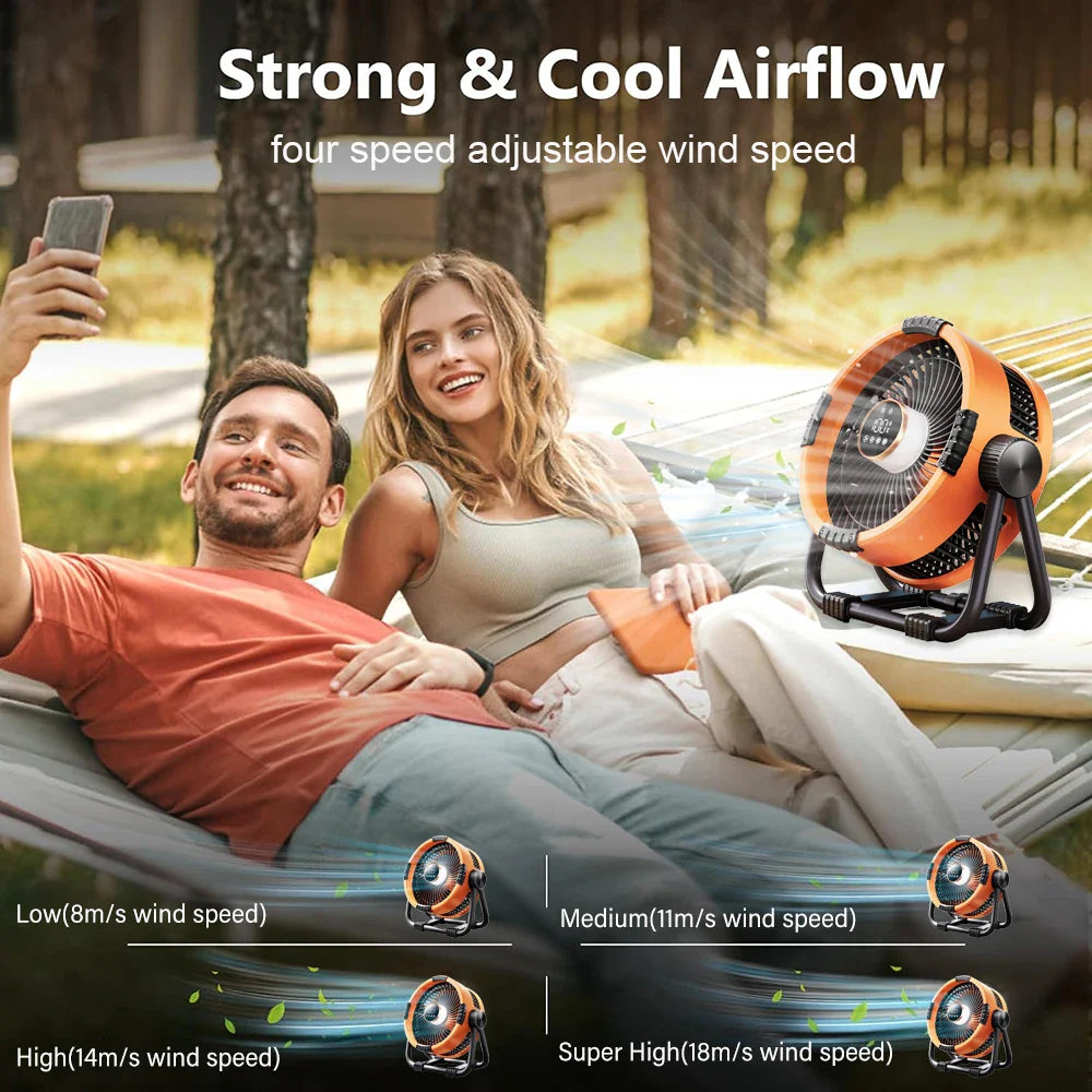 NNEOBA 20000mAh Rechargeable Portable Camping Fan