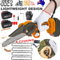 NNEDSZ 6" Mini Orange Cordless Electric Chainsaw 2X Battery-Powered Wood Cutter Rechargeable