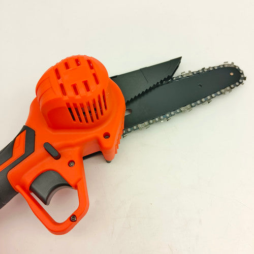 NNEDSZ 6" Mini Orange Cordless Electric Chainsaw 2X Battery-Powered Wood Cutter Rechargeable