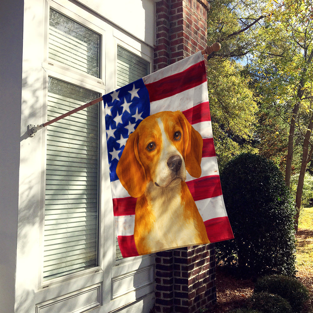 Red and White Beagle American Flag House Flag