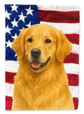 Golden Retriever American Flag House Flag
