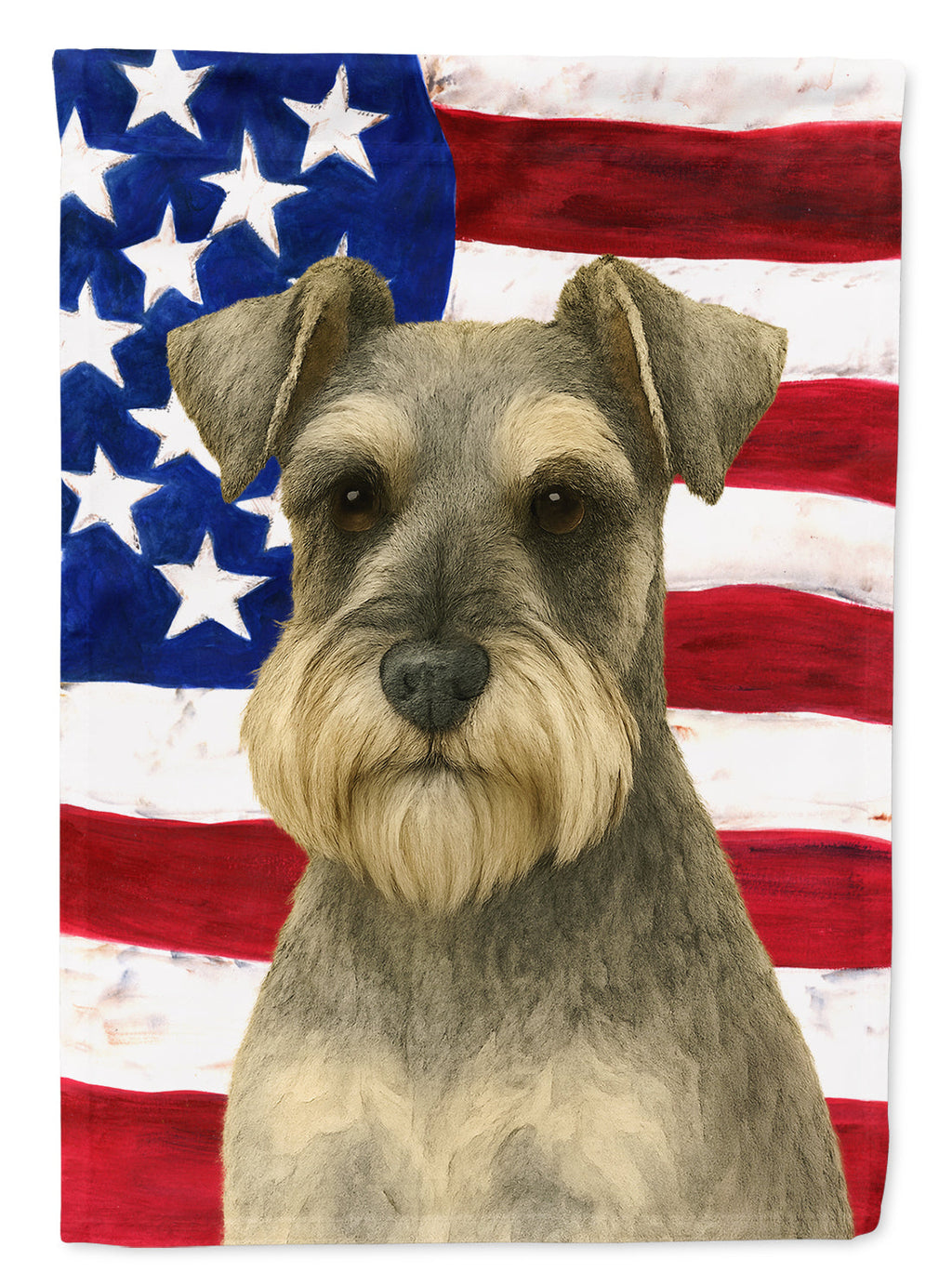 Schnauzer American Flag Garden Flag