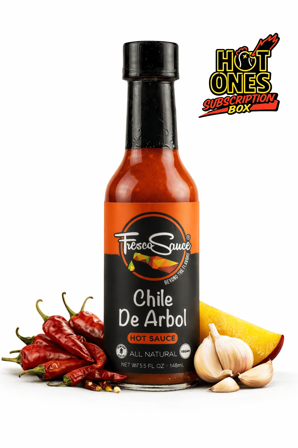 Fresco Sauce Chile De Arbol Hot Sauce | Featured in Hot Ones Sub Box
