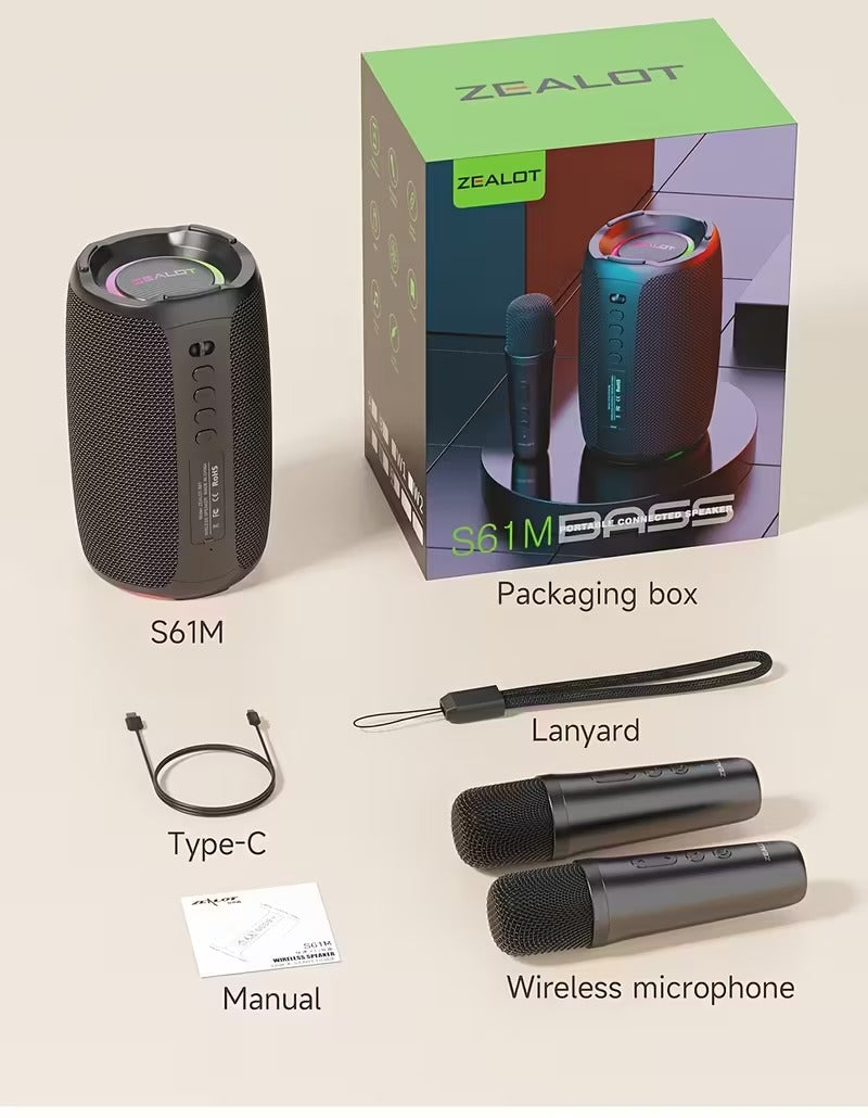 NNETM Wireless Speaker with Dual Microphones