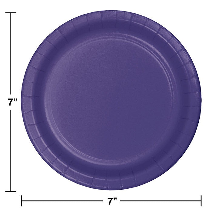 Bulk Purple Paper 6.75 inch Dessert Plates (240 per Case)
