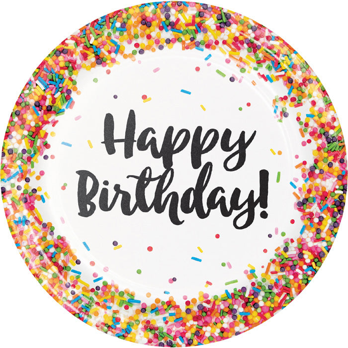 Bulk Confetti Sprinkles Paper Dinner Plates (96 per Case)