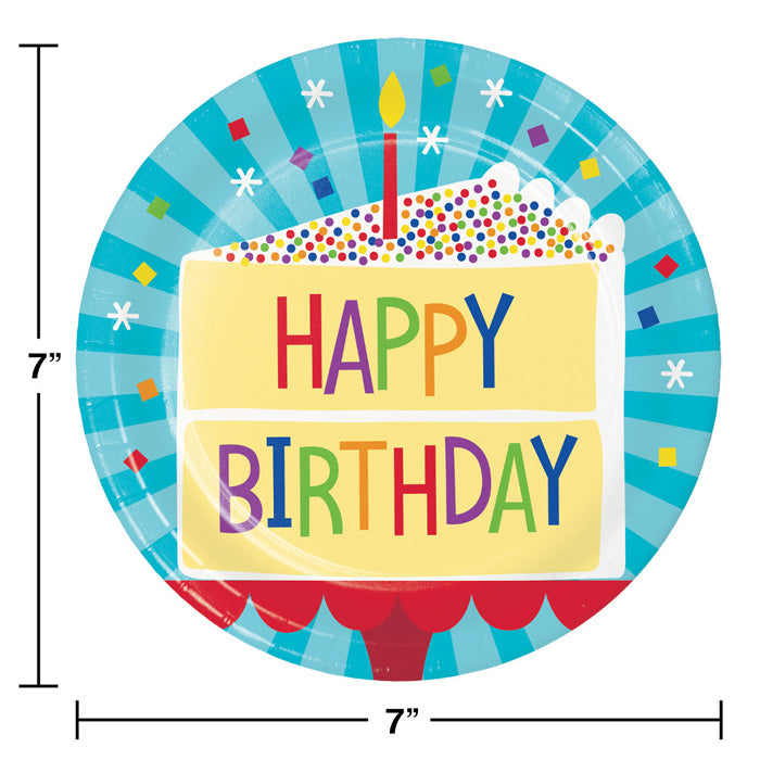 Bulk Cake Birthday Paper Dessert Plates (Case of 96)