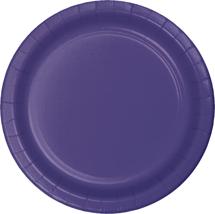 Bulk Purple Paper 6.75 inch Dessert Plates (240 per Case)